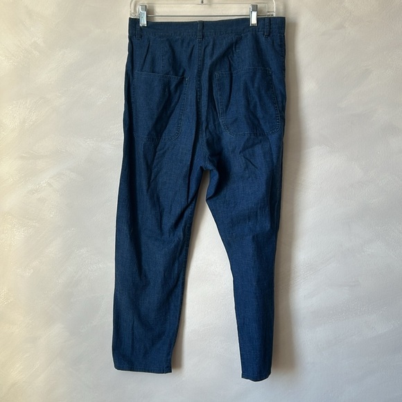 COS size 4 cotton capri cropped pants denim blue high rise summer - Picture 8 of 8